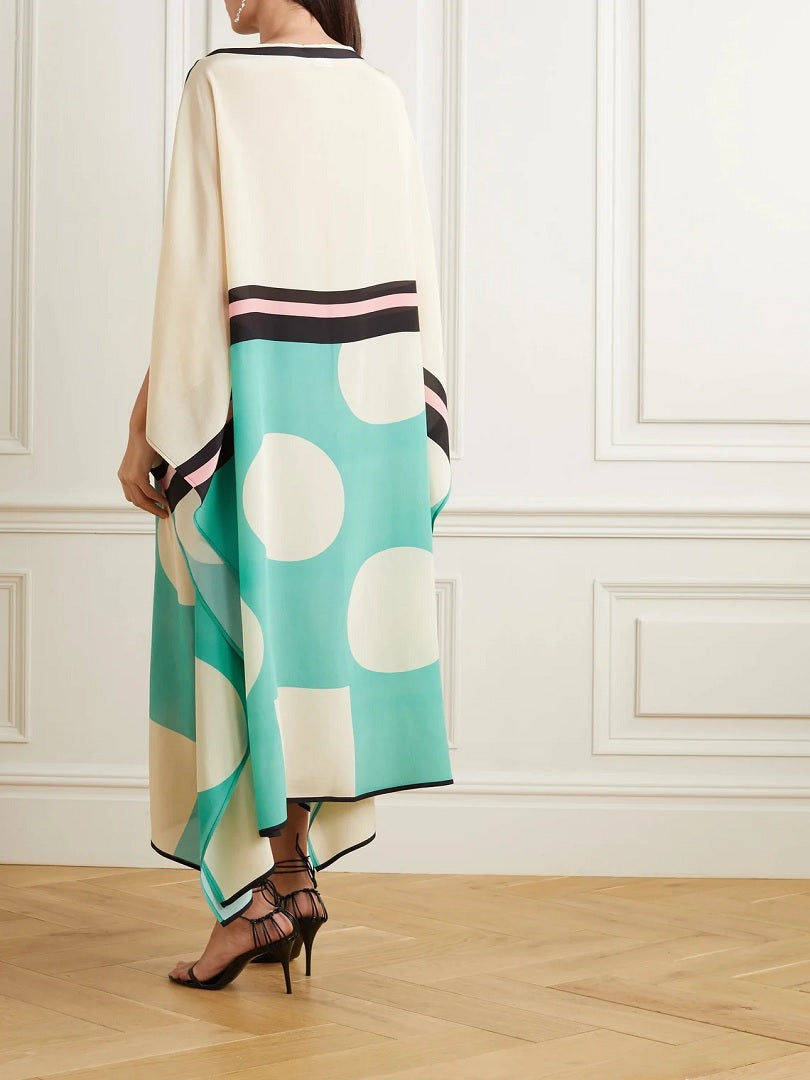Soft Satin Silk Party Wear Kaftan, Maxi Dress J5585 image 3
