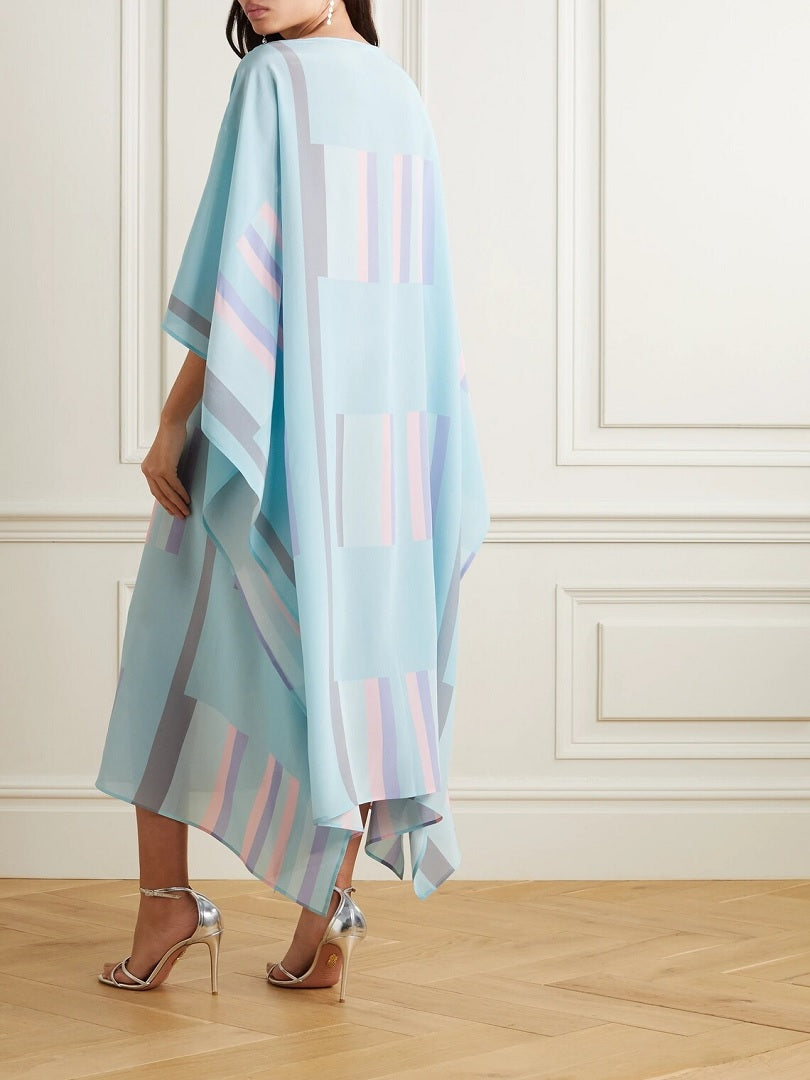 Satin Silk Printed Islamic Wear Calf Length Kaftans for Women J5586 image 4