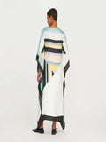 Women's Casual Wear Striped Printed Soft Silk Crepe Kaftan J5603 image 3