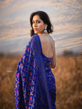 Women Lichi Silk Saree With Unstitched Blouse Wedding Wear Banarasi Sari VV image 6