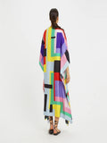 Multi Color Boat Neck Style Occasion Wear Printed Softy Silk Crepe Kaftan J5604 image 3