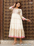 Women's Traditional Cotton Kurti Ethnic Long Gown Kurta Western Dress AD image 2
