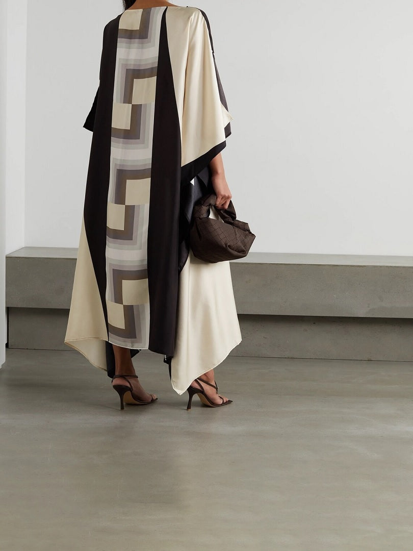 Boat Neck Style Silk Crepe Kaftan Holiday Wear J5612 image 3