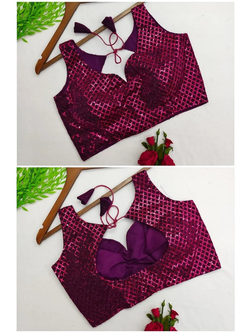 Chinon Silk Sequence Work Blouse image 3
