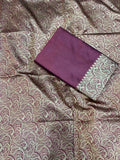 Wine Soft Lichi Silk Jacquard Border Saree KP image 3