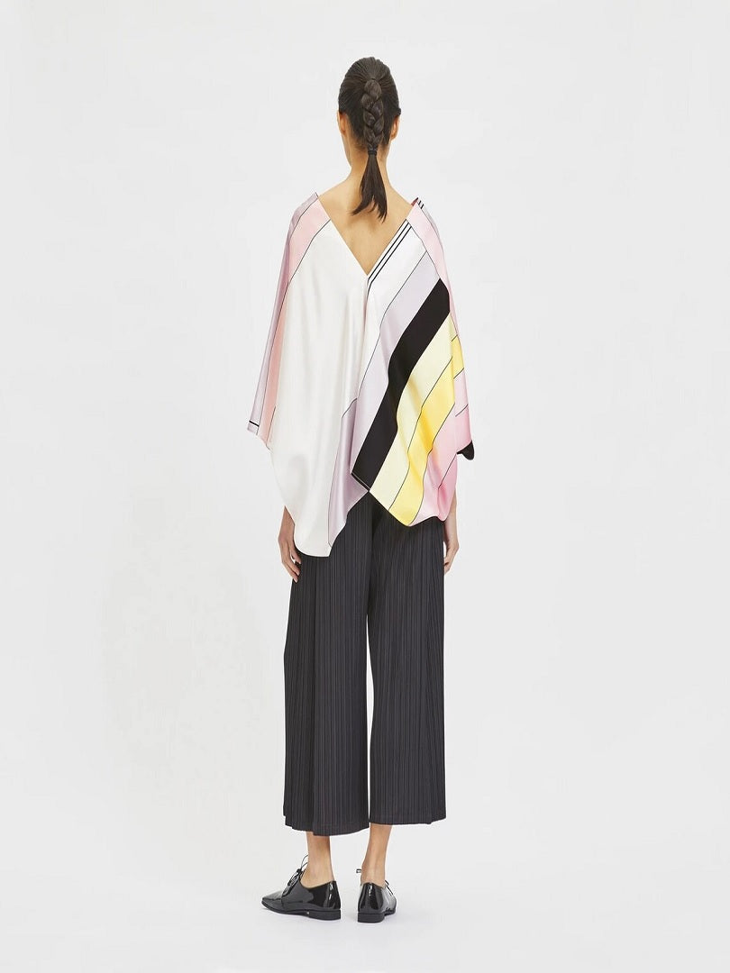 Soft Satin Silk Printed Kaftan Top With Crush Pant Co-ord Sets J5640 image 2