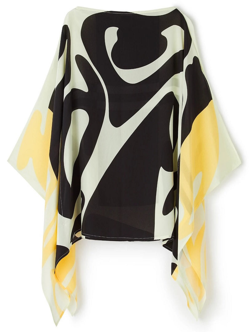 Black Silk Crepe Kaftan Top and Flared Pants Co ord Set J5644 image 3