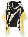 Black Silk Crepe Kaftan Top and Flared Pants Co ord Set J5644 image 3