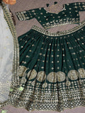 Women's Faux Georgette Wine Bridal Lehenga Choli With Dupatta LG image 3