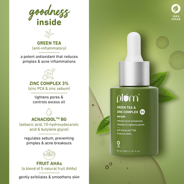 Plum 3% Zinc Complex Face Serum with Green Tea - 30 ML image 3