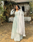 Faux Georgette Sequence With Embroidery Work Gown Dresses With Dupatta image 1