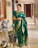 Banarasi Soft Silk Saree With Blouse image 2