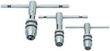 3 Piece T Handle Tap Wrench Set with Jaw Opening 1/16"-5/32", 5/32"-1/4", 1/4"-1/2" - Precise Tightening Wrenches Jaws Grip for Taps, Reamers, Screw Extractors, Drills - Made in India