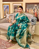 Banarasi Soft Silk Saree With Blouse image 3
