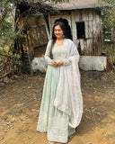 Faux Georgette Sequence With Embroidery Work Gown Dresses With Dupatta image 3