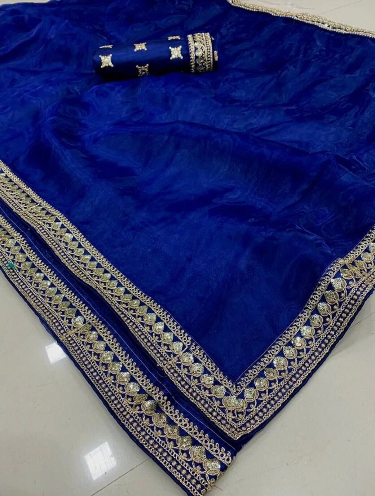 Soft Organza With Embroidery Work Saree & Banglori Blouse image 6
