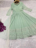 Faux Georgette Sequence With Embroidery Work Gown Dresses With Dupatta image 5