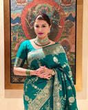 Banarasi Soft Silk Saree With Blouse image 7
