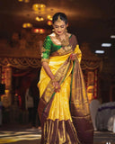 Yellow Soft Silk with Beautiful Rich Design Pallu Saree image 2