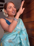 Banarasi Soft Silk Saree With Blouse image 3