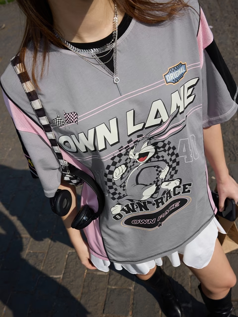 Bugs Bunny Own Lane Women Oversized T-Shirts image 3