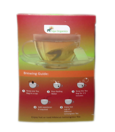 Teja Organics Hibiscus & Lemongrass Tea Bags - 10 Tea bags image 3