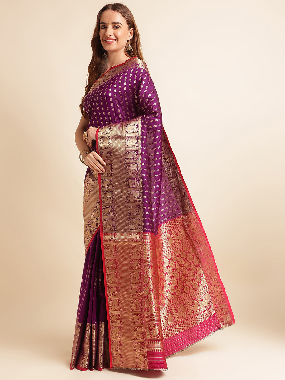 Banarasi Silk Saree With Blouse image 2