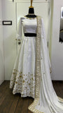 Sangeet Function Wear Slub Silk Lehenga Set Indian Wear Lengha Choli image 3
