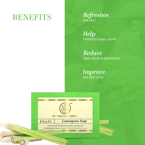 Khadi Natural Herbal Lemongrass Soap 125g image 3