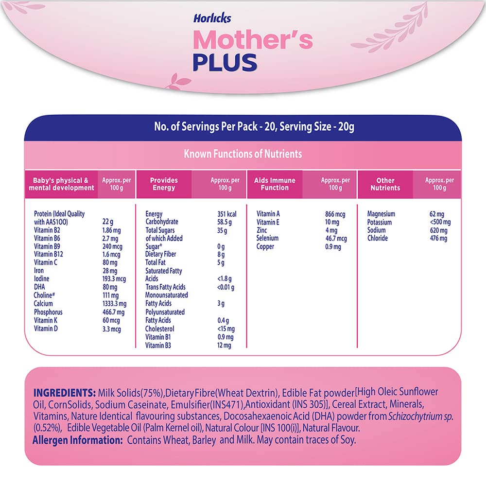 Horlicks Mother's Plus Kesar Flavour - 400 gm image 3