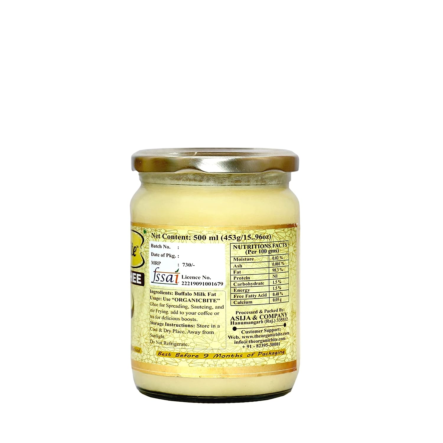 Organicbite Buffalo Ghee - 500 ml image 3
