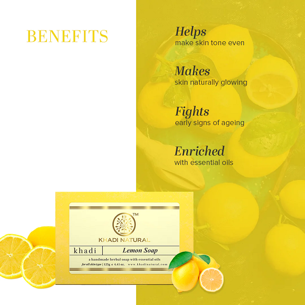 Khadi Natural Lemon Soap 125gm image 3