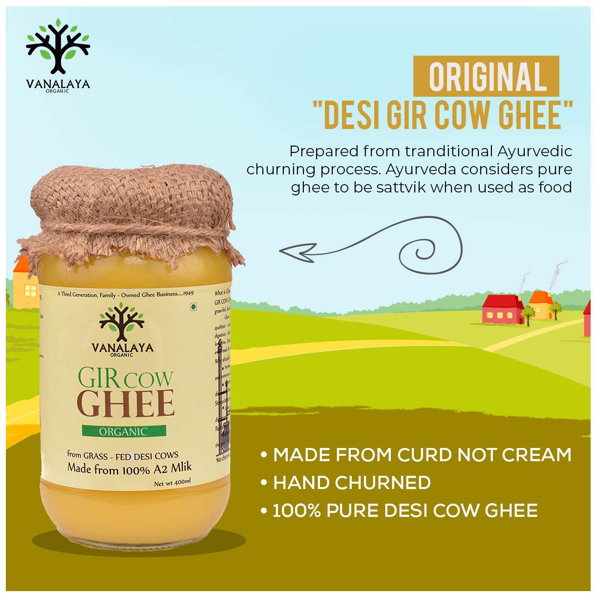 Vanalaya Organic Gir Cow Ghee - 200 ml image 3