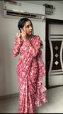 Premium Georgette Ready To Wear Saree With Blouse image 2