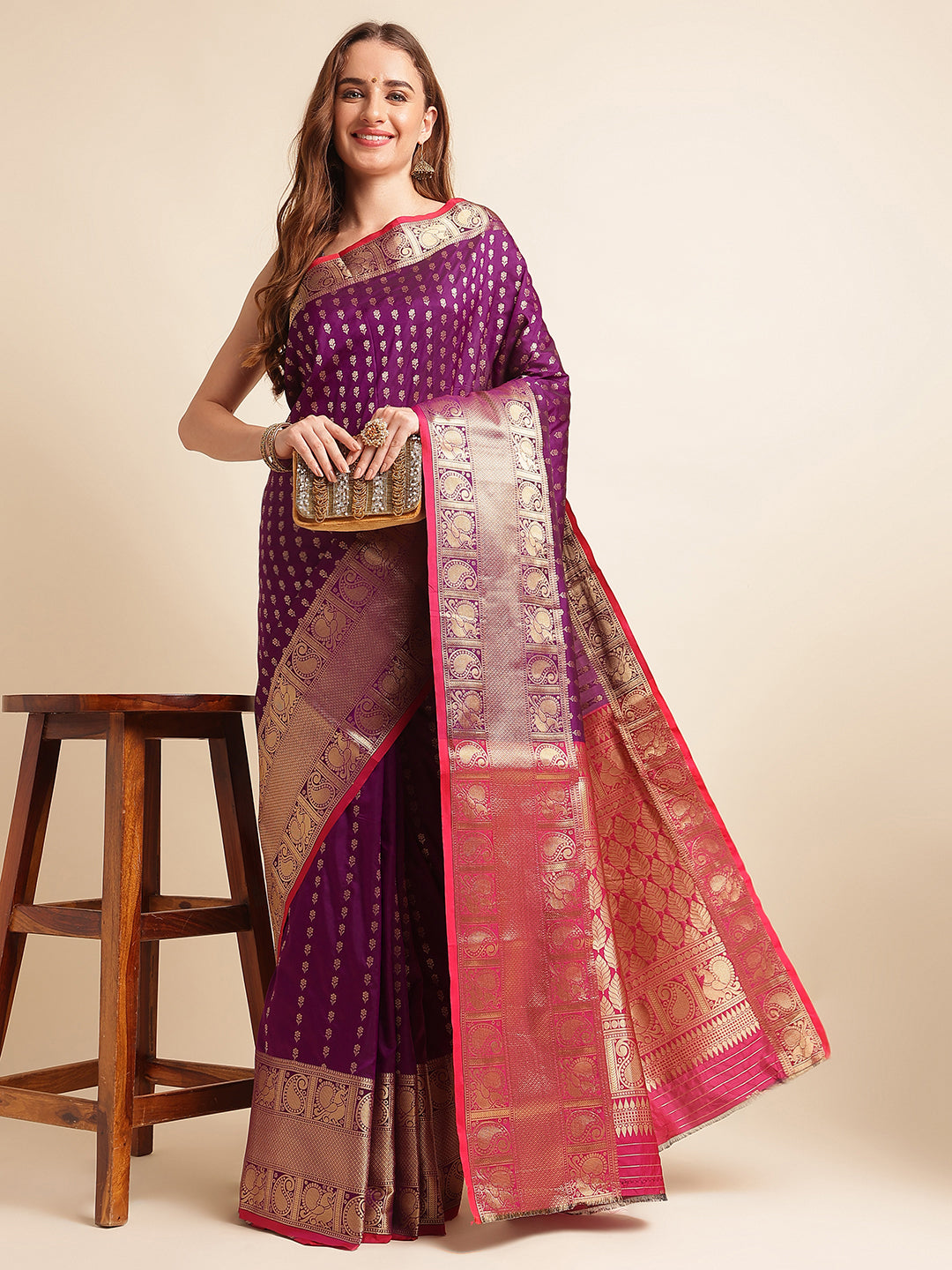 Banarasi Silk Saree With Blouse image 4