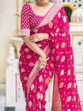 Rani Banarasi Soft Silk Saree With Unstitched Blouse image 3