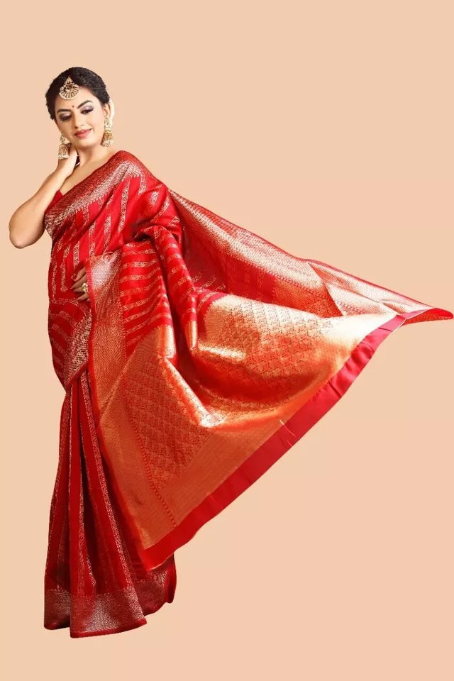 Soft Lichi Silk Saree,Indian Party Wear Sari With Blouse image 3