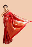 Soft Lichi Silk Saree,Indian Party Wear Sari With Blouse image 3