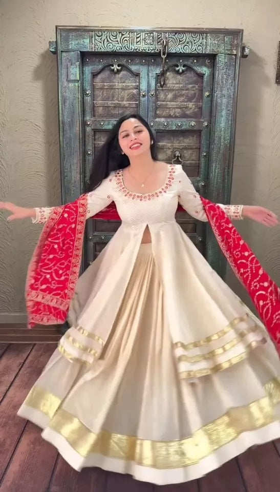 Rajwadi Silk Top & Full Flair Lehenga Dupatta image 3