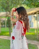 Pure Soft Chanderi Cotton Saree With Full Stiched Blouse image 3