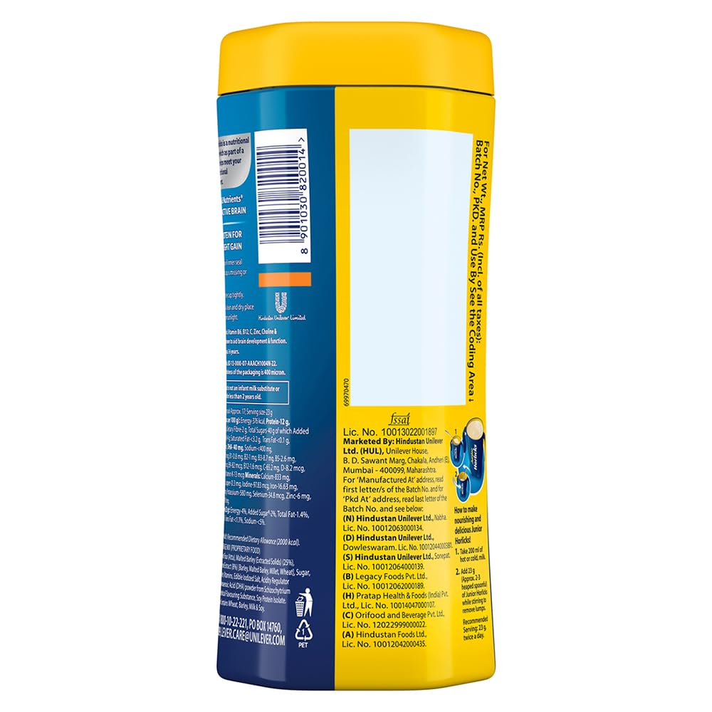 Junior Horlicks (1 to 6 Years) - Vanilla Flavor 500 gm image 3