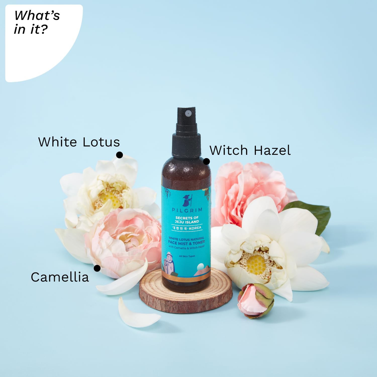 Pilgrim Korean Beauty White Lotus Refreshing Face Mist & Toner - 100 ml image 3
