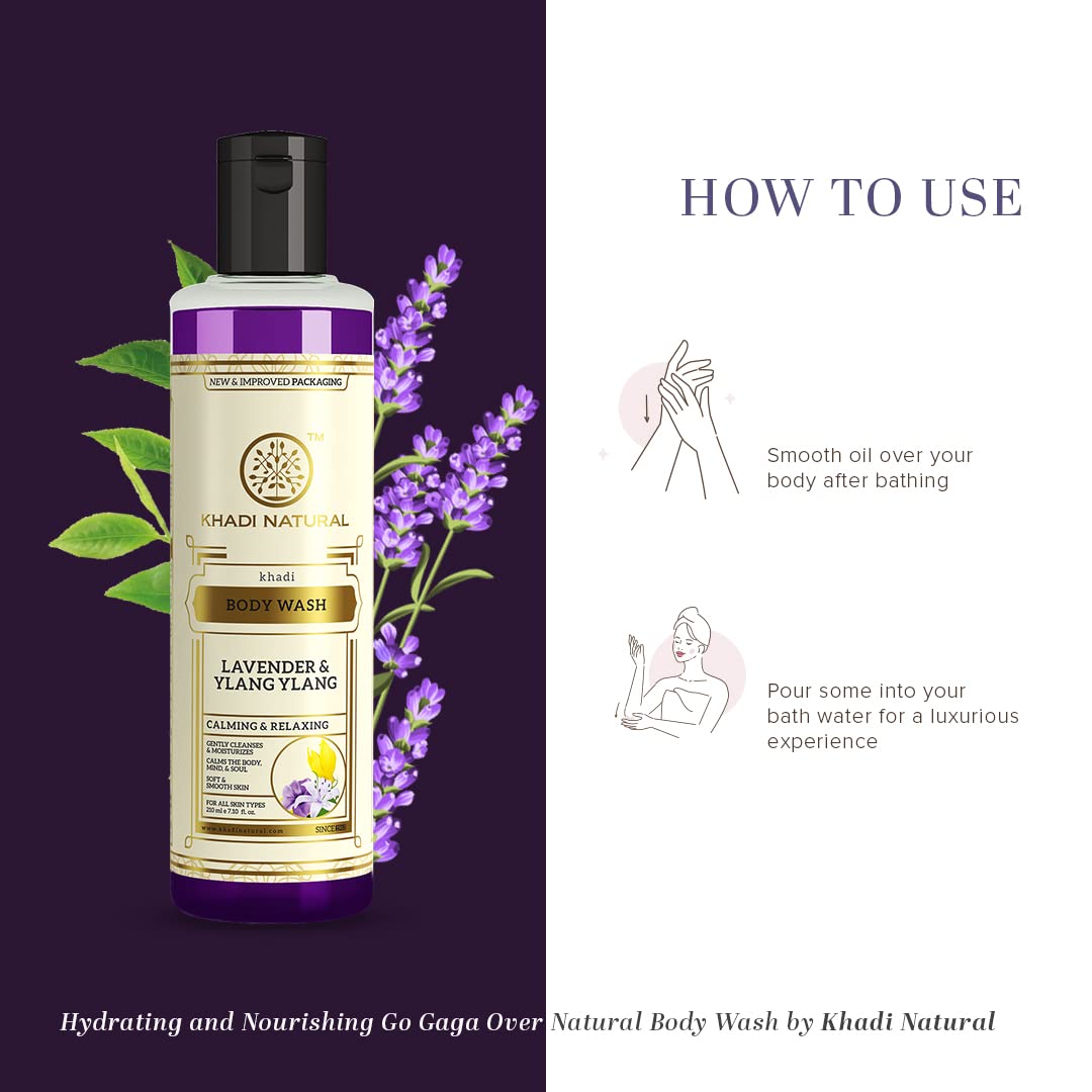 Khadi Natural Lavender & Ylang Ylang Herbal Body Wash-210ml image 3