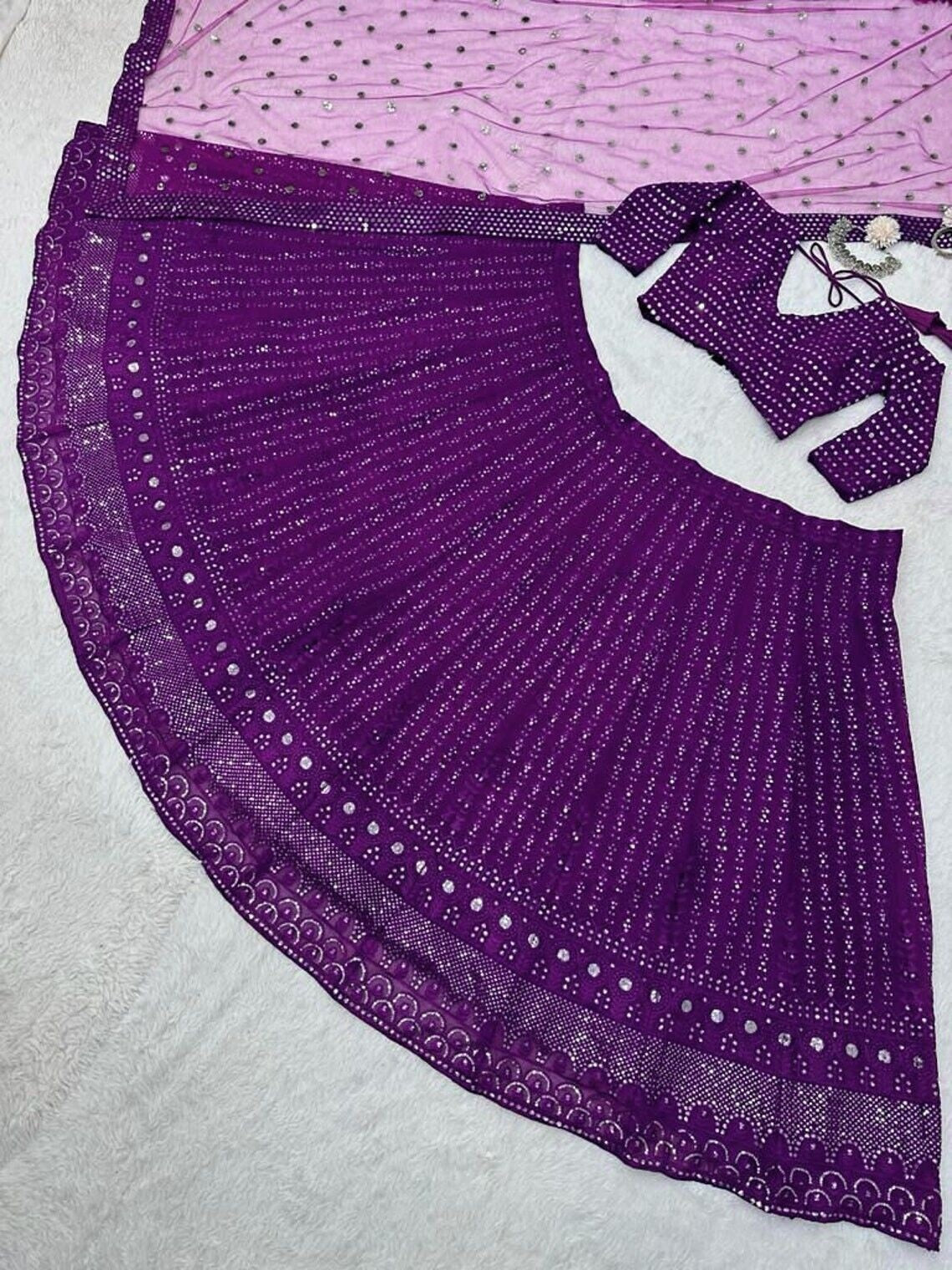 Faux Georgette With Embroidery Sequence Work Lehenga Choli With Dupatta image 3