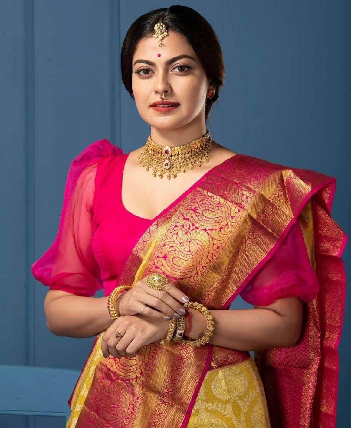Soft Lichi Silk Jacquard Work Saree image 3