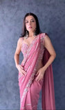 Soft Georgette Bollywood Party Saree With Blouse image 3