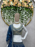 Blue Fox Georgette Sequence Work Lehenga image 3