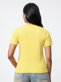 Solids: Sunny Yellow Women T-Shirts image 3