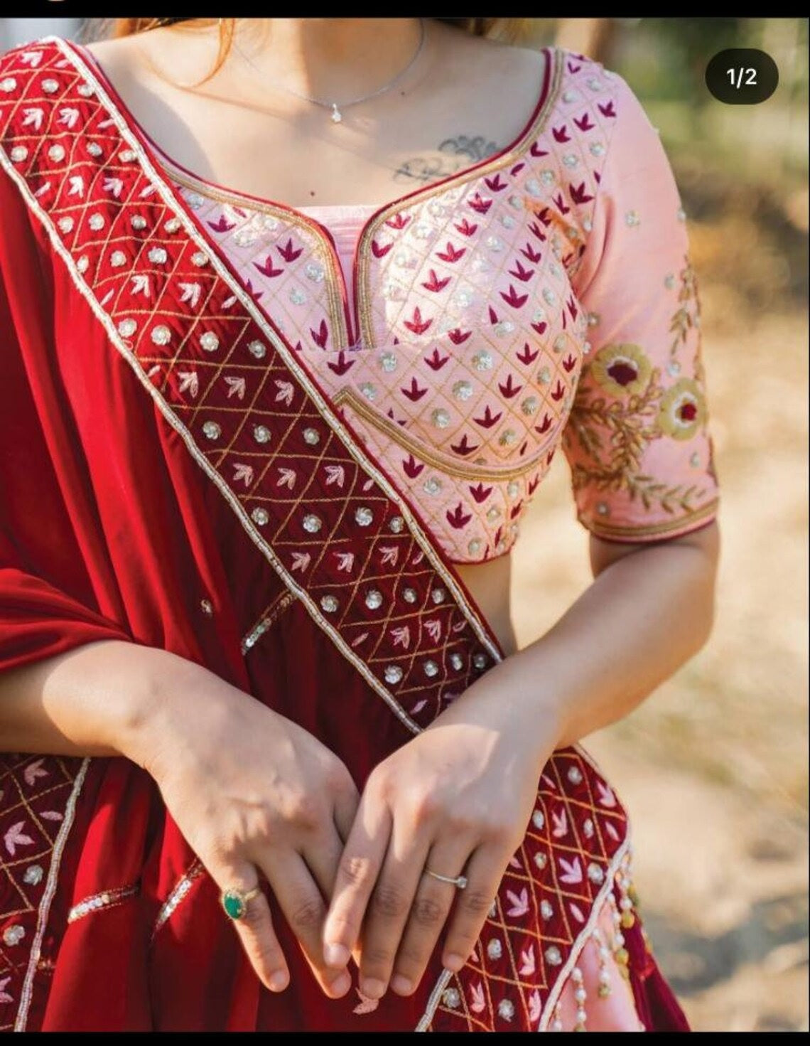 Premium Taffeta Silk Embroidery Sequence Work Lehenga Choli Dupatta image 4