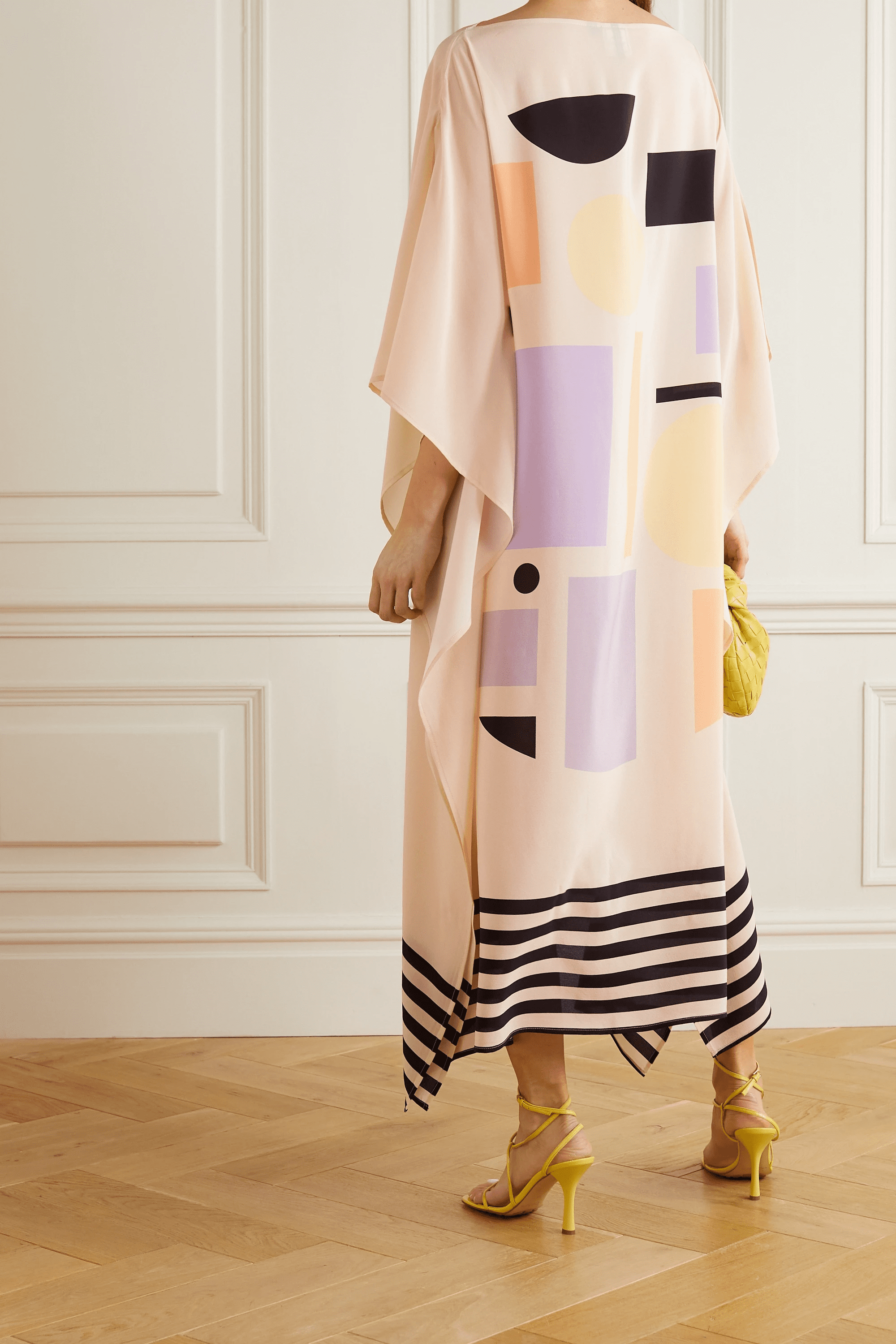 Cream Caftan For Women's, Soft Silk Crepe Kaftan image 2